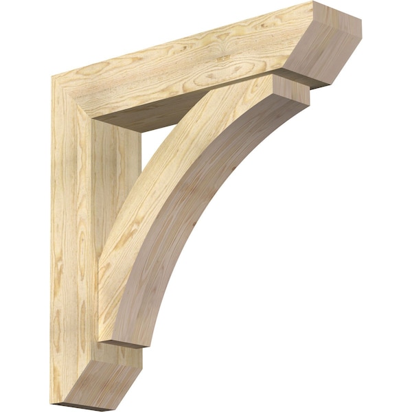 Ekena Millwork Thorton Slat Rough Sawn Bracket w/ Offset Brace, Douglas Fir, 8"W x 36"D x 36"H BKT0806X36X36THR06RDF - main